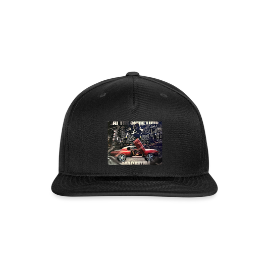 Snapback Baseball Cap - black